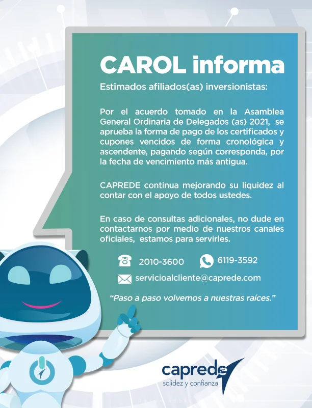 Carol informa: disminución en la cuota de afiliación porcentual